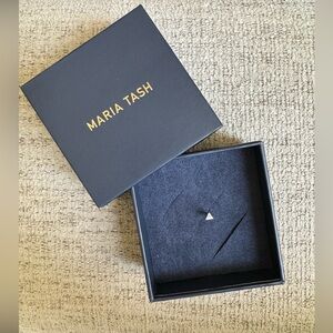 MARIA TASH - Invisible Set Triangle Diamond Stud Earring Retails $1,185